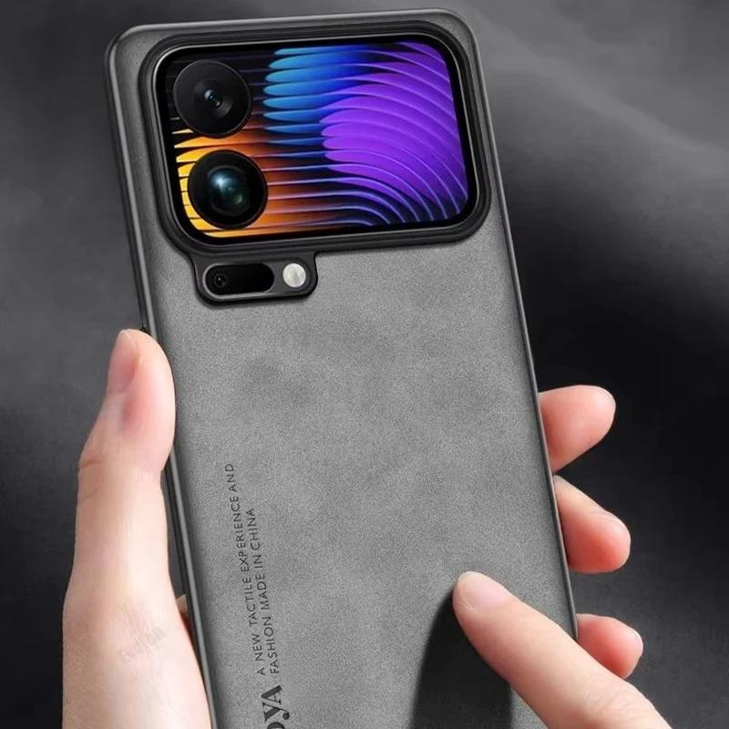Чехол для телефона 'Деловой мужчина' для Xiaomi 17 Pro Max 15T 14T Pro 5G Натуральная овечья кожа Полностью закрывающий объектив Задняя крышка телефона
