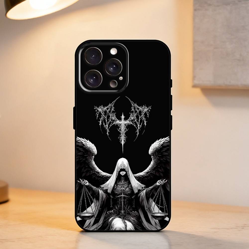 Скульптура Девушки в стиле G-Gothic Ретро Чехол для телефона для iPhone 17,16,15,14,13,12,11 Plus,Pro Max,XS,Мягкий силикон Черный чехол