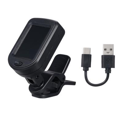 Тюнер для гитары с клипсой, цифровой тюнер для укулеле, поворотный ЖК-дисплей, перезаряжаемый тюнер Type-C,