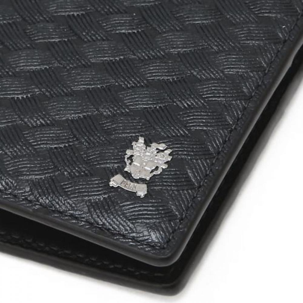 Daks Navy Woven Pattern Leather Wallet Dbwa6f860n2