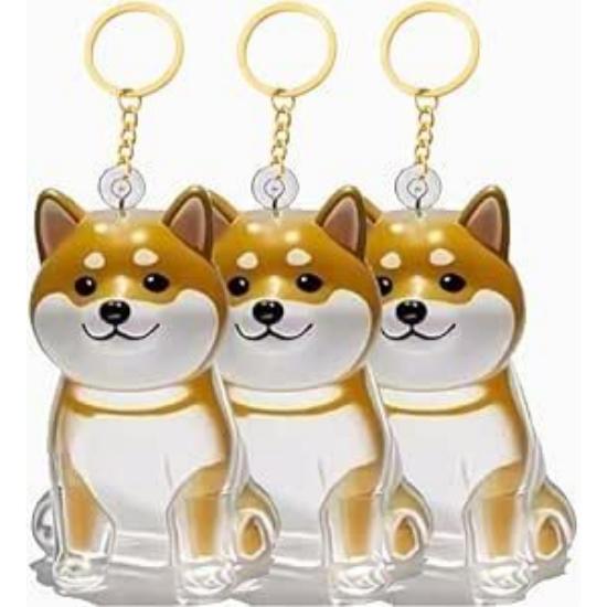 Transparent Pet Memorial Keychain with Pet Hair BottleABox for Storing Dog Hair or AshesTransparent Pet Hair Keepsake - Shiba Inu