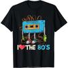 Funny Birthday Gift 1980 80s Cassette Tape Eighties Vintage T-Shirt  O-neck Streetwear Tees Cotton Tshirt Oversized T Shirt