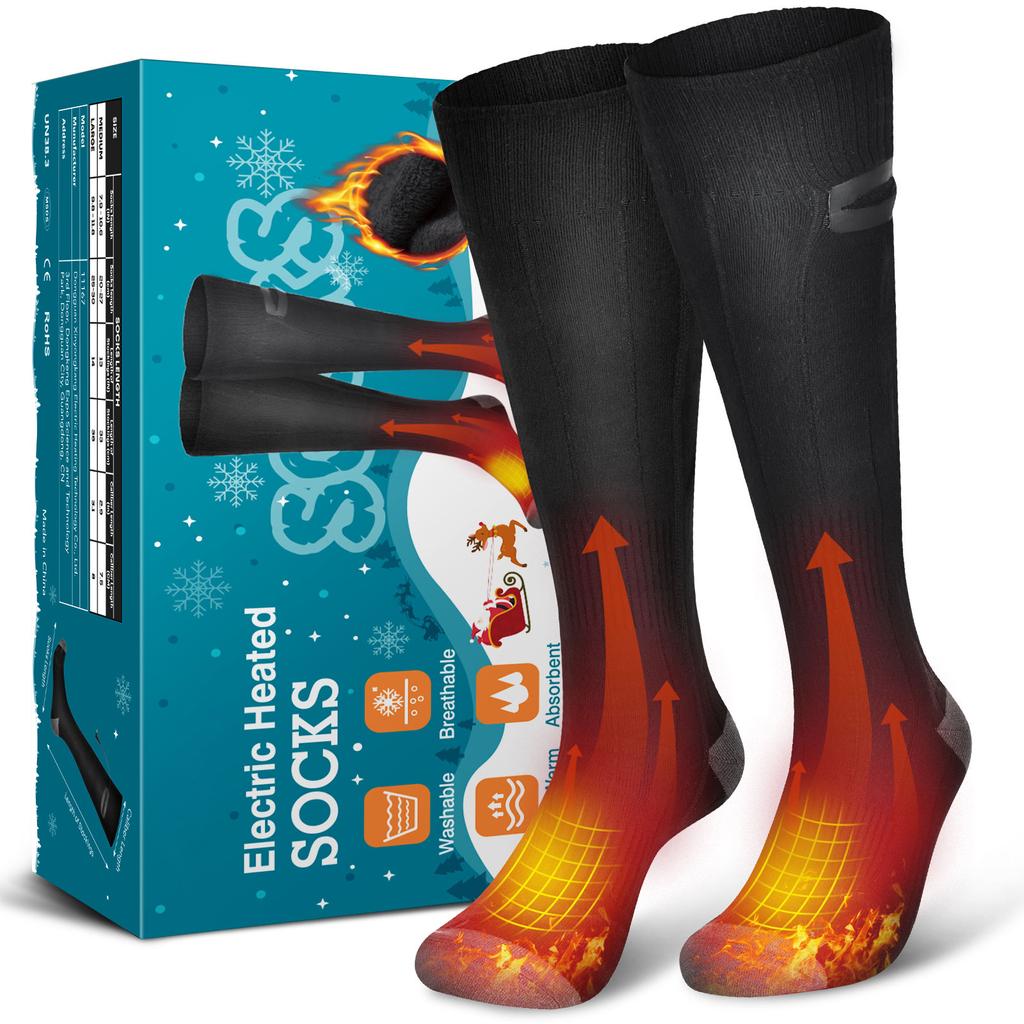 Electric Socks Rechargeable Heating Socks Adjustable Temperature Thermal Long Tube Electric Socks