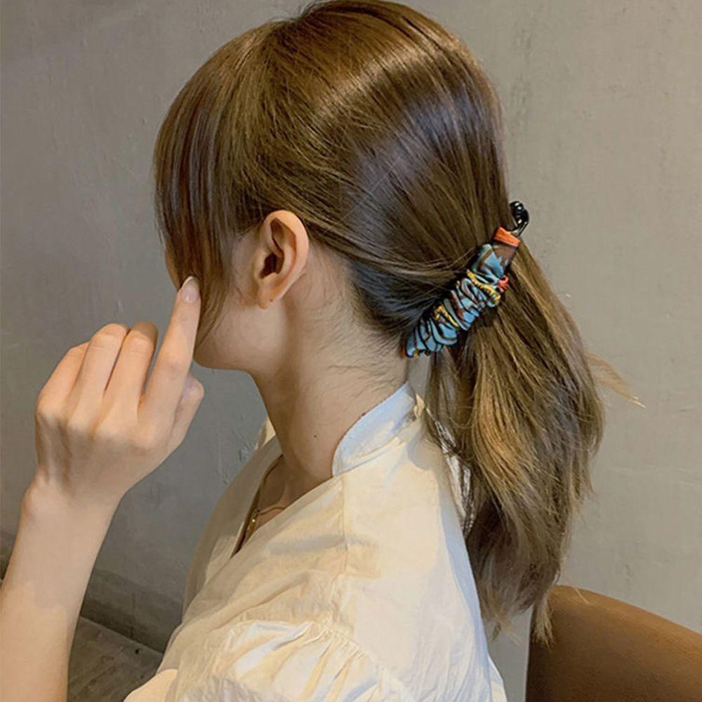Fabric Crinkled Banana Clip Korean Style Hair Wear New Vertical Clip Daily