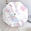 Зонт-трость с градиентным фоном и рисунком Hello Kitty, автоматический, портативный и складной дизайн, 8 спиц, рождественский или день рождения подарок.