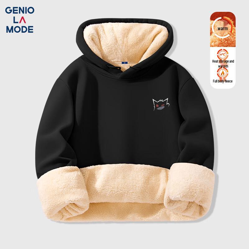 GENIOLAMODE Men's Heavyweight Sherpa-Lined Hoodie