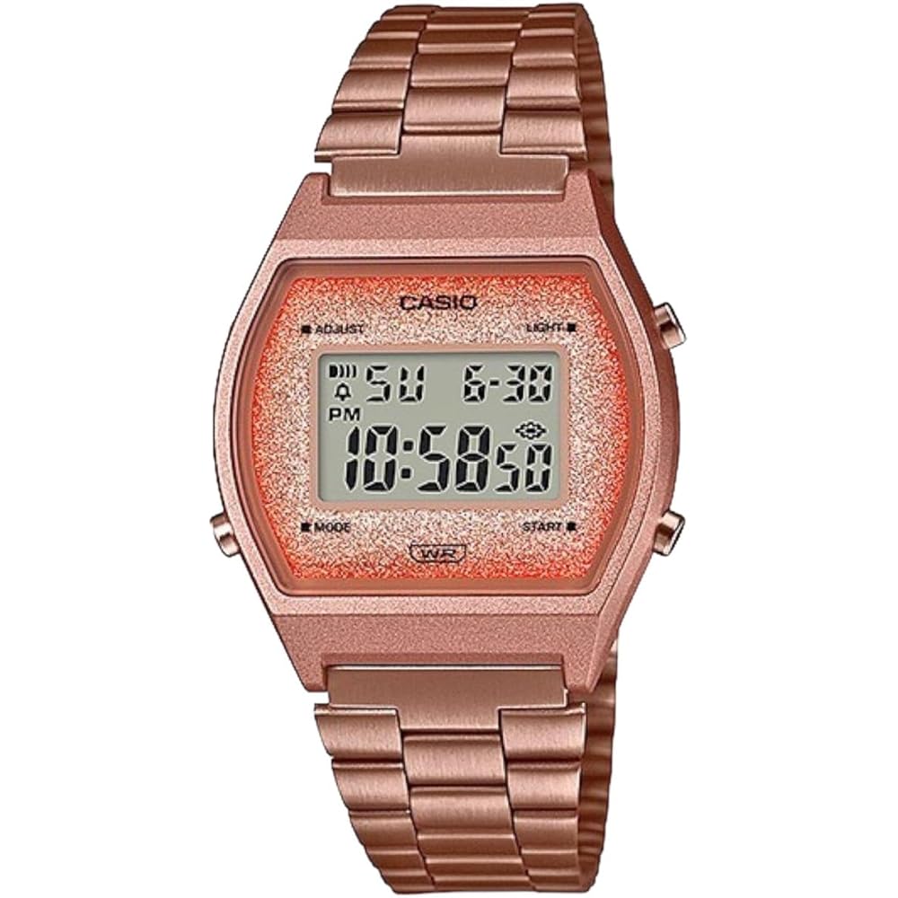 Casio Винтажная серия B640WCG-5 Унисекс Цифровые часы Розовое золото Блестящий циферблат