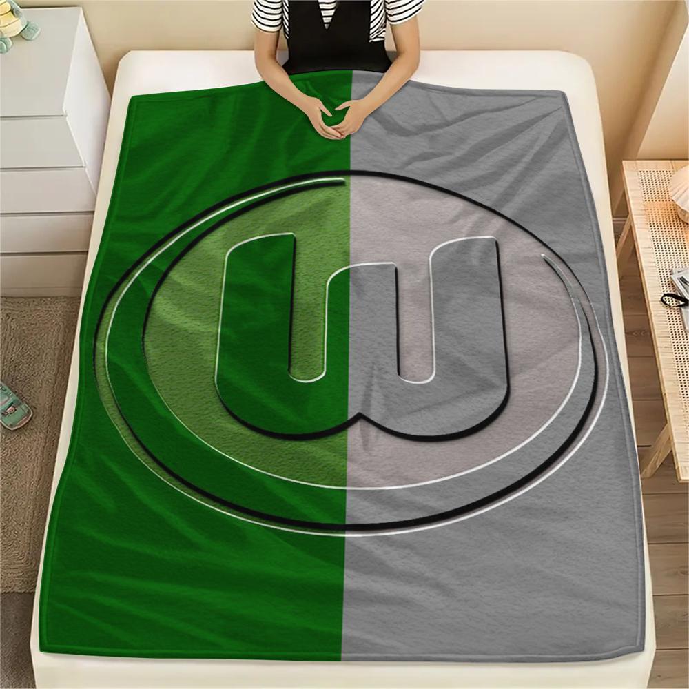 1pc VfL Wolfsburg Print Flannel Blanket, High quality Comfortable for All Seasons, Home Decor, Warmth and Comfort, Perfect for Christmas Gifts101
