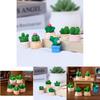 Creative Moss Miniature Artificial Cactus Cartoon Style Resin Garden Decor Piece