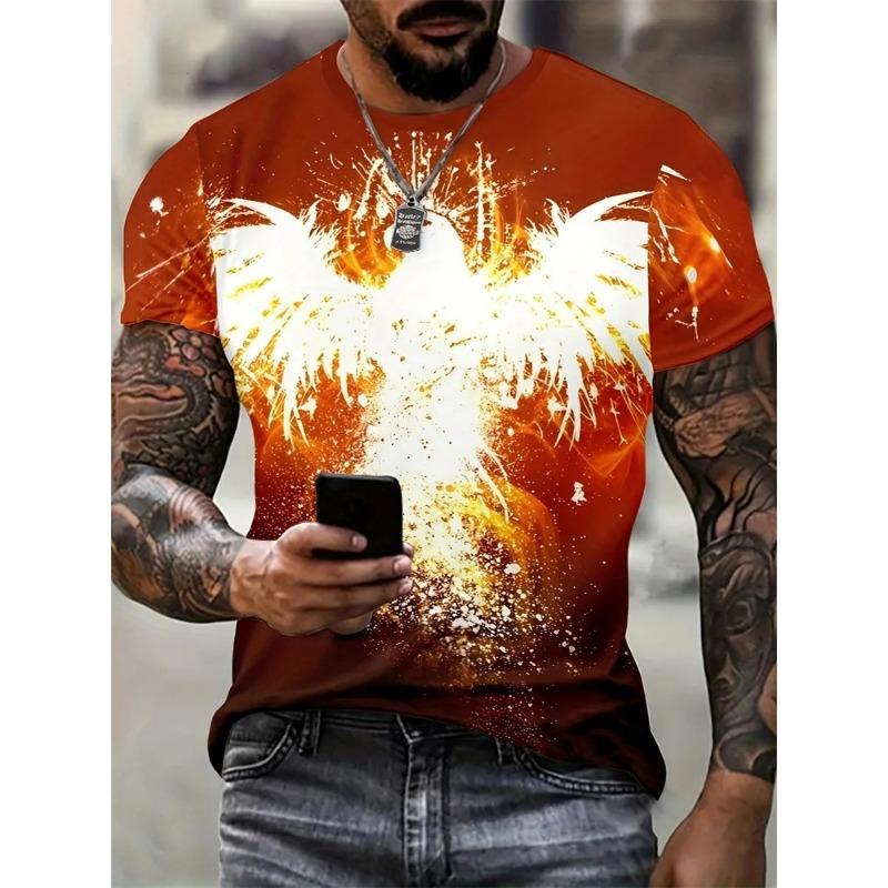 Мужская летняя свободная футболка с короткими рукавами и принтом животных, 3D-принт