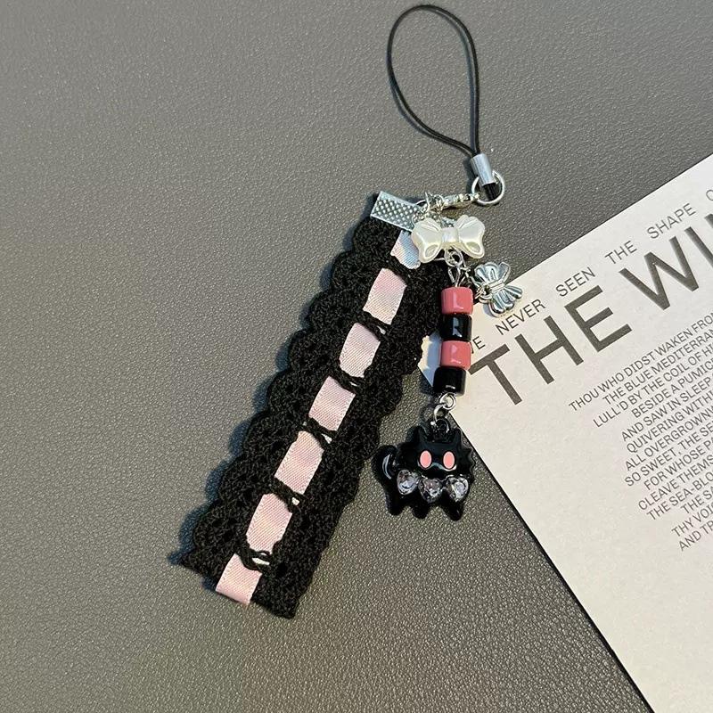 1 шт. Модный шнурок с кошачьей лапкой, бисерный кружевной бант, телефон, подвеска, камера, аксессуар, ткань