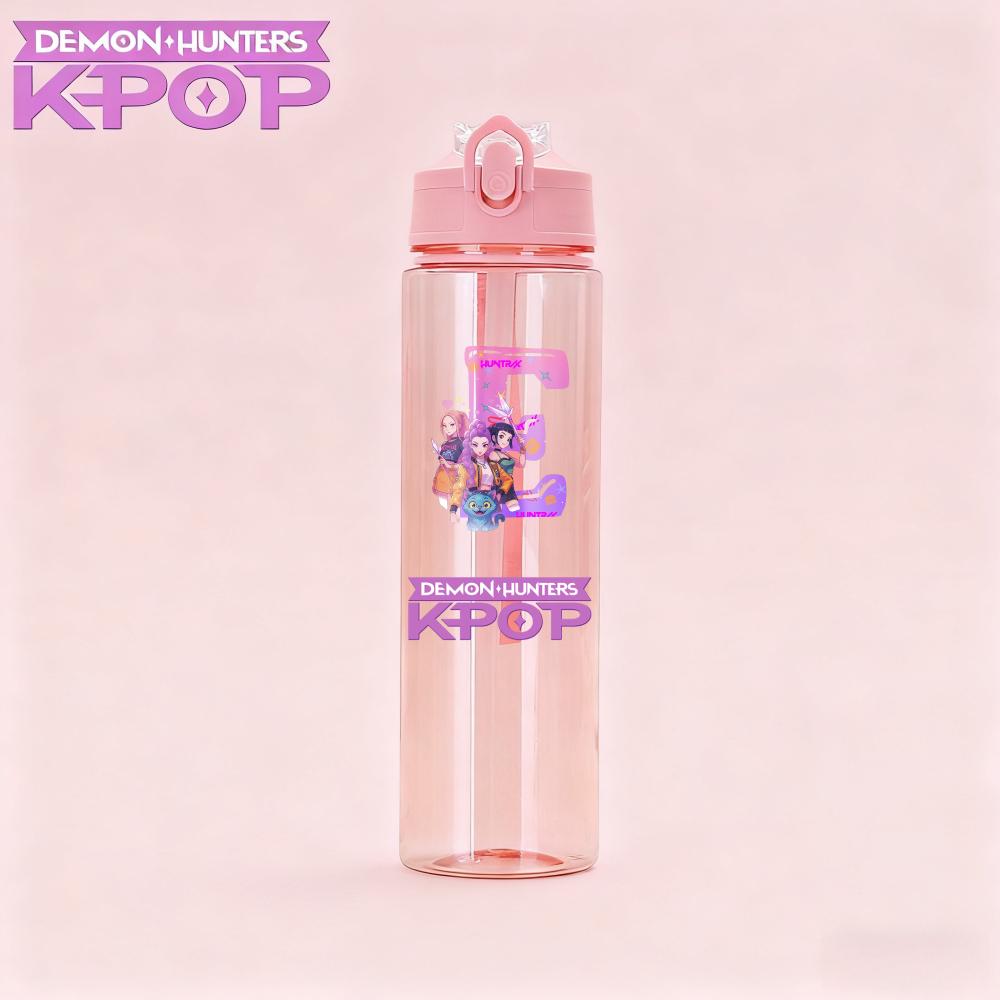 800 мл Новейшая K-Pop Охотники на демонов Детская бутылка для воды Прелестная мультяшная Портативная пластиковая спортивная кружка разработана для девочек Детей Подарок на дату рождения
