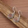 Peach Moonstone Gemstone Handmade Designer Drop Earring Gift For Her Boho Earrings 925 Silver Jewelry