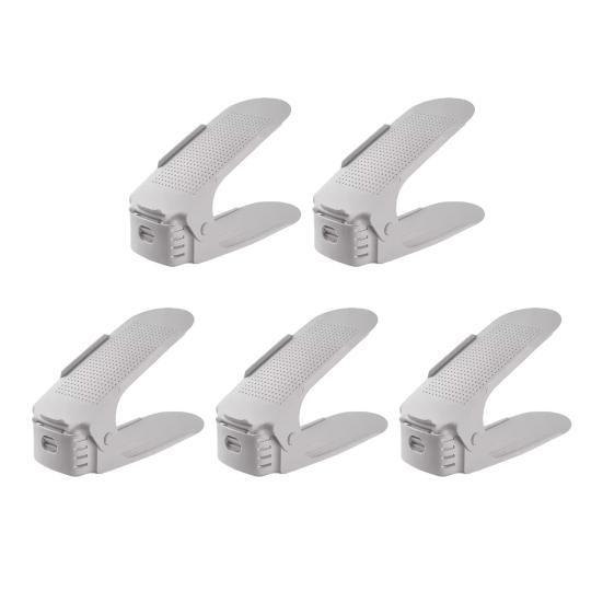 5Pcs Adjustable Shoe Stacker Shoe Slots Organizer High Durability Easy To Use Double-Layer Design Shoe Rack Holders