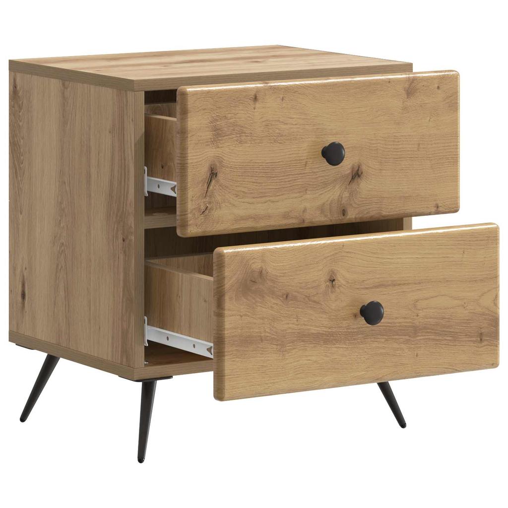 Nightstand Set of 2 Artisan Oak Finish 43 x 34.5 x 47.5 cm