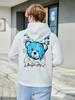 Blue Happy Bear Slogan Hoodies For Male Creative Casual Hoody Sport Cartoons Sweatshirts Pocket  All-Match Mens Pullovers
