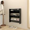 VidaXL Wall-mounted Shoe Cabinet Black 80x18x90 Cm Chipboard 806779
