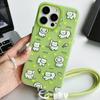Zhitai Cartoon Jelly Phone Case with Hand Strap for iPhone 11/12 Pro/14 Pro Max/15