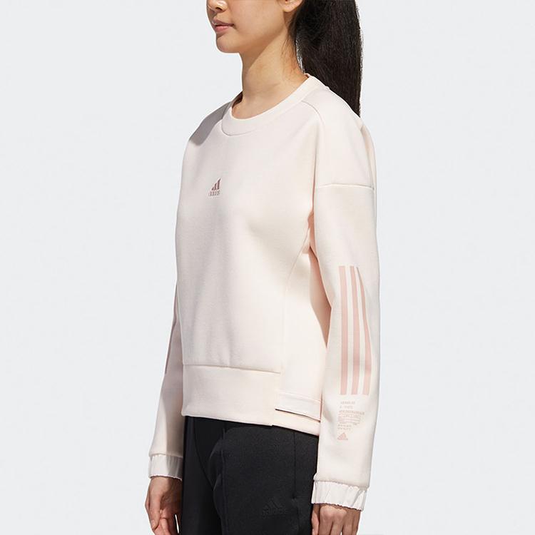 adidas Мягкая толстовка Style с принтом логотипа, укороченная повседневная спортивная женская толстовка розового цвета GM1460