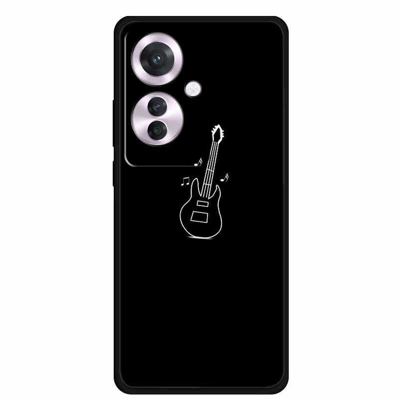 Черный мягкий чехол из ТПУ для Reno 11F F25 Pro 5G, простой дизайн с линиями