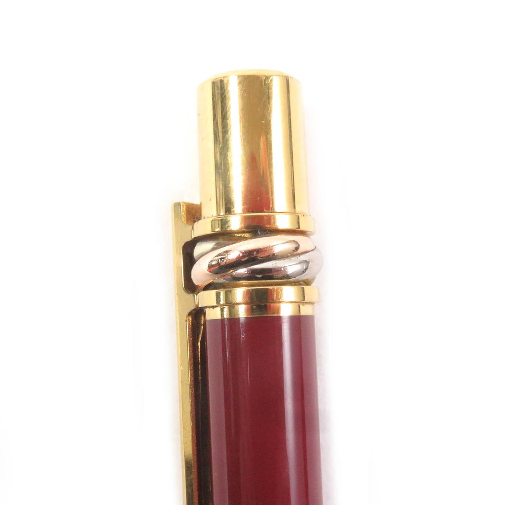 Отличная шариковая ручка Cartier Логотип Must de Cartier стиль twist Бордовый золотой мужская Б/у