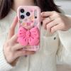 3D Чехол-Большой Бант Розовый/Фиолетовый для iPhone 13-15, 17 Pro