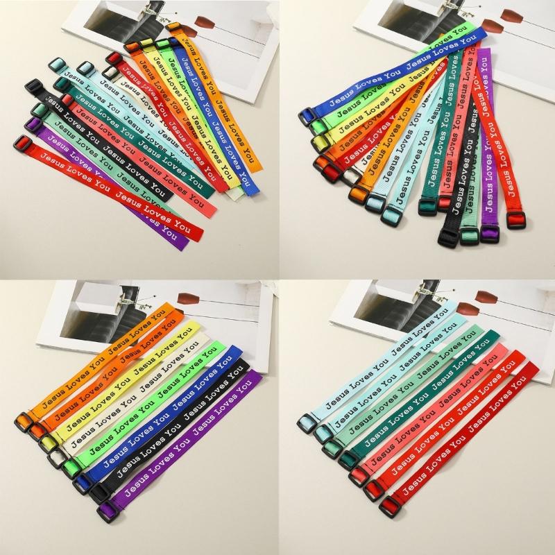 15 шт. Браслеты из тесьмы «Иисус любит тебя», плетеный браслет, религиозные браслеты, регулируемые браслеты для мужчин, женщин, детей, подарок