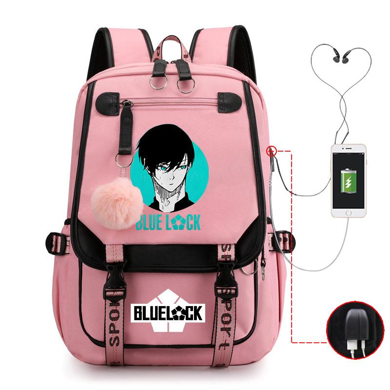 Blue Prison Anime School Bag College Wind Large Capacity Middle School Student Usb Backpack
