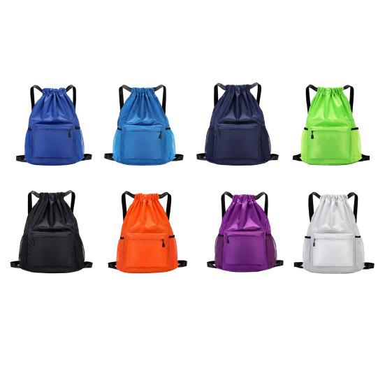 Backpack with Drawstring Closure Waterproof Wear-Resistant Large Capacity Multi-Pocket Design Swimming Gear Backpack
