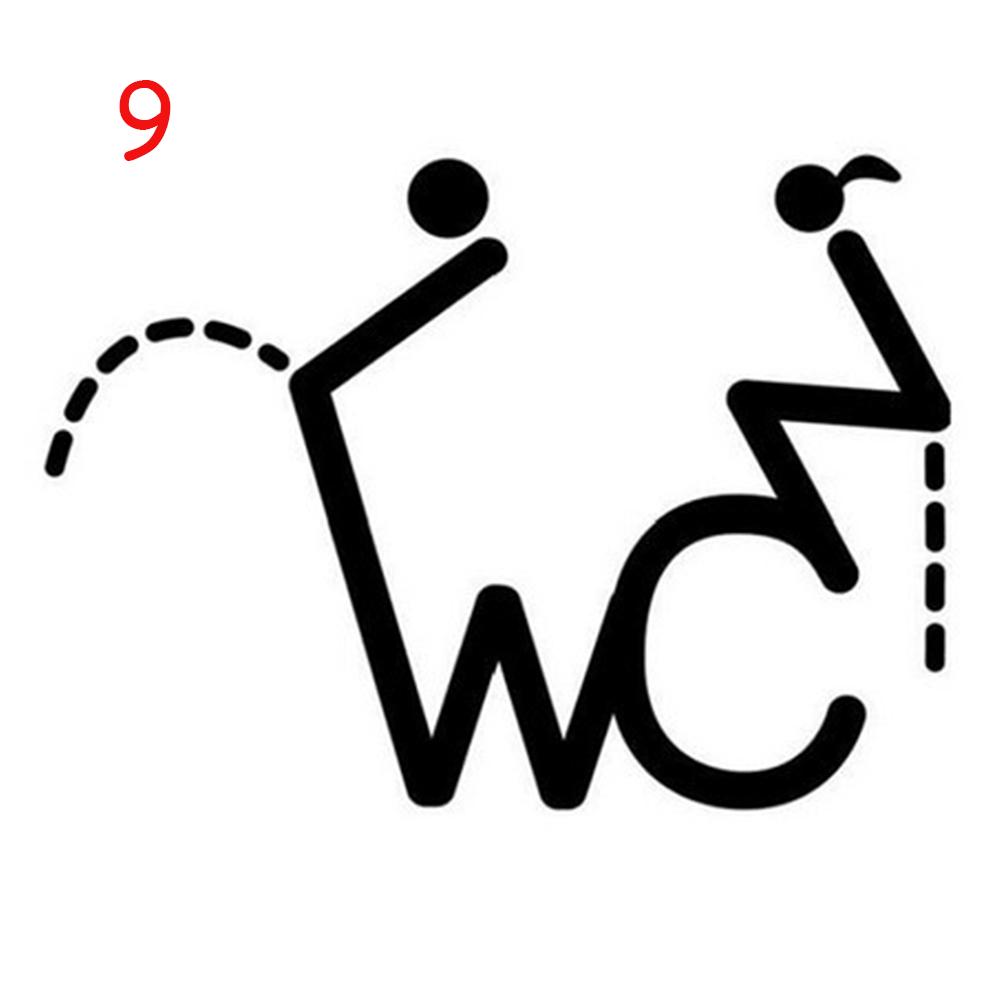 Removable 3D Toilet Entrance Sign Wall Stickers Funny Woman & Man WC Washroom Door Poster Mirror Surface Decal DIY Decor