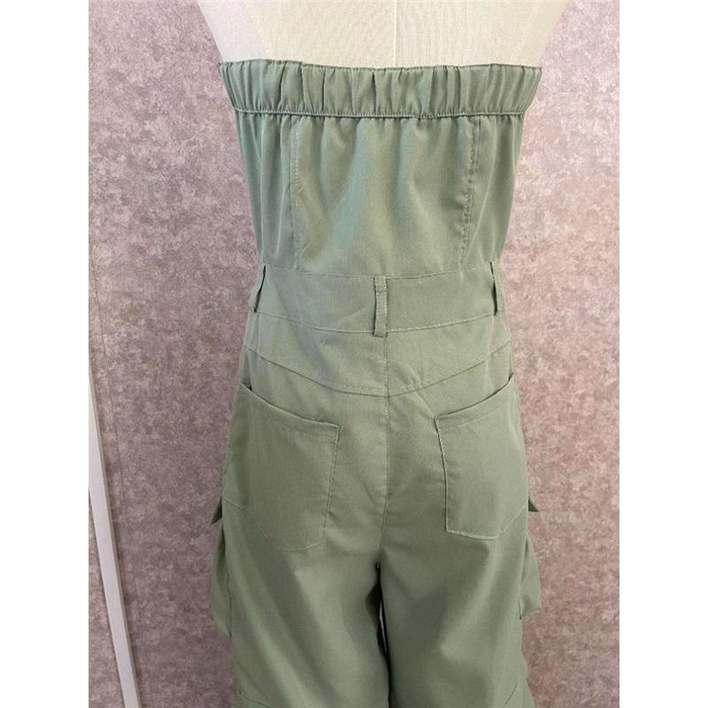 High Street сексуальные комбинезоны с открытыми плечами женские без бретелек пуговицы Y2k брюки-карго женские корейские карманы дизайн повседневный комбинезон