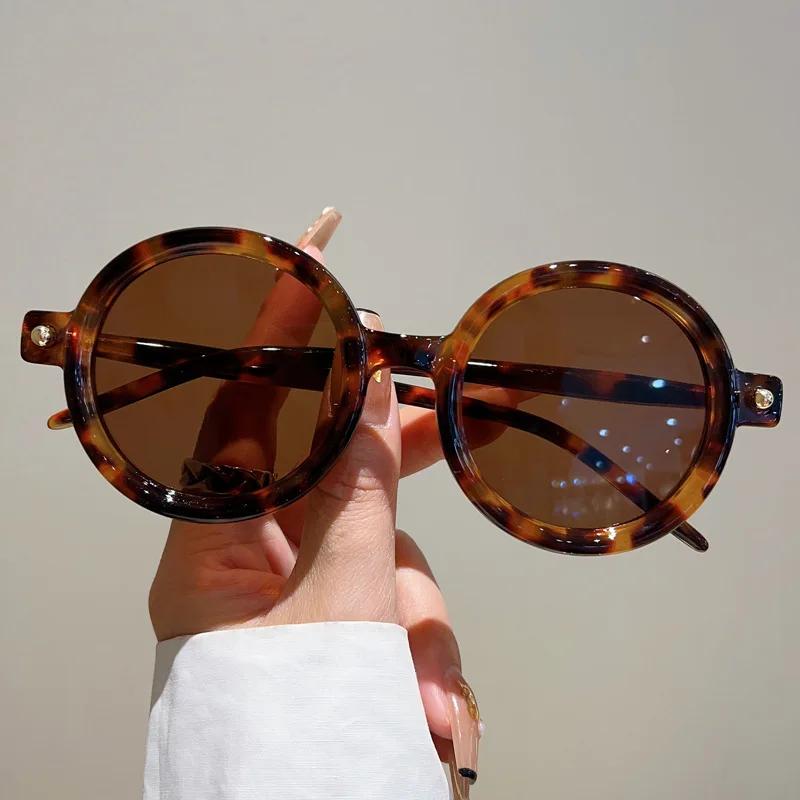 Vintage Round Sunglasses Women for Men Trendy Sun Glasses Punk Luxury Brand Designer Shades Big Frame Eyeglasses UV400