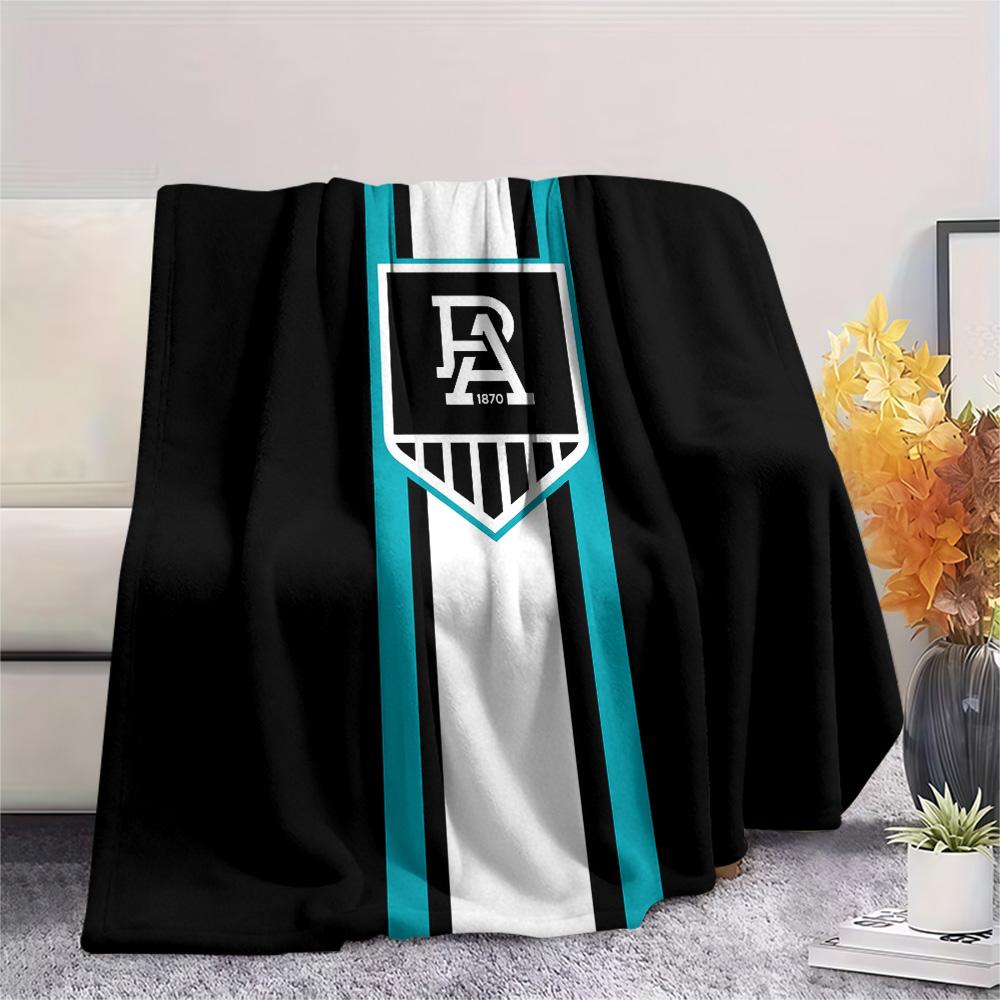Port Adelaide Print Flannel Blanket, High quality Comfortable for All Seasons, Home Decor, Warmth and Comfort, Perfect for Christmas Gifts