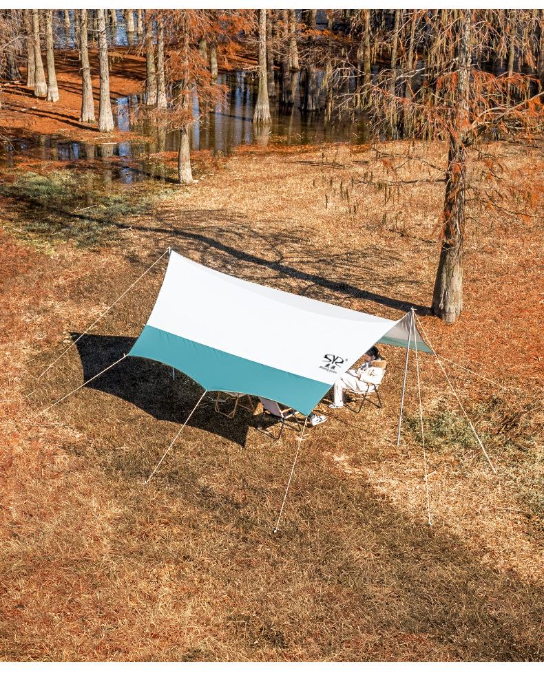 Jiang Hong Butterfly Canopy Tent: Rainproof Sunshade for 10-15 People - Ideal for Camping and Beach Picnics