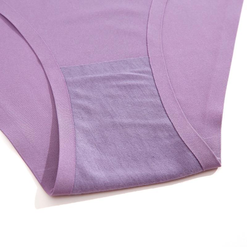 Sexy Panty for Woman Breathtable Lace Decoration Seamless Comfortable Solid Color Low-Waist Underwear