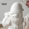 Indoor Seasonal Decor 3D Printed Santa Claus Figure for DIY Painting, Christmas Tabletop Party Favors Ornament, White Resin Figurine Holiday