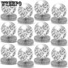 WTEMPO Party Table Central Decorations Silvery Honeycomb Ball Ornaments Three-dimensional Disco Ball Design Party Decorations