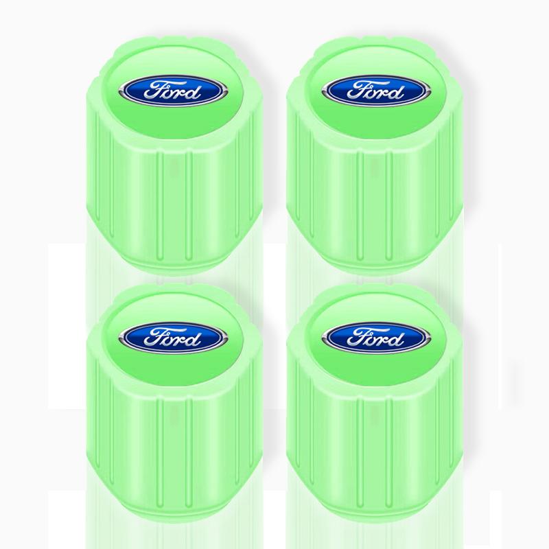 For Ford F MK4Luminous Car Badge Wheel Tire Valve Caps Covers for Ford Focus ST Ranger Mondeo Kugo Ecosport Fiesta Kuga Fusion Ghia Explorer