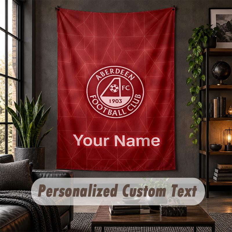 Wall Tapestry Aberdeen FC Print Custom Name Text Wall Hanging Home Decor