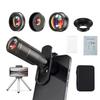 4-in-1 Phone Lens Kit External Phone Camera Lens Set With 22x Telephoto Lens & 205° Fisheye Lens & 4k 0.67x Wide Angle