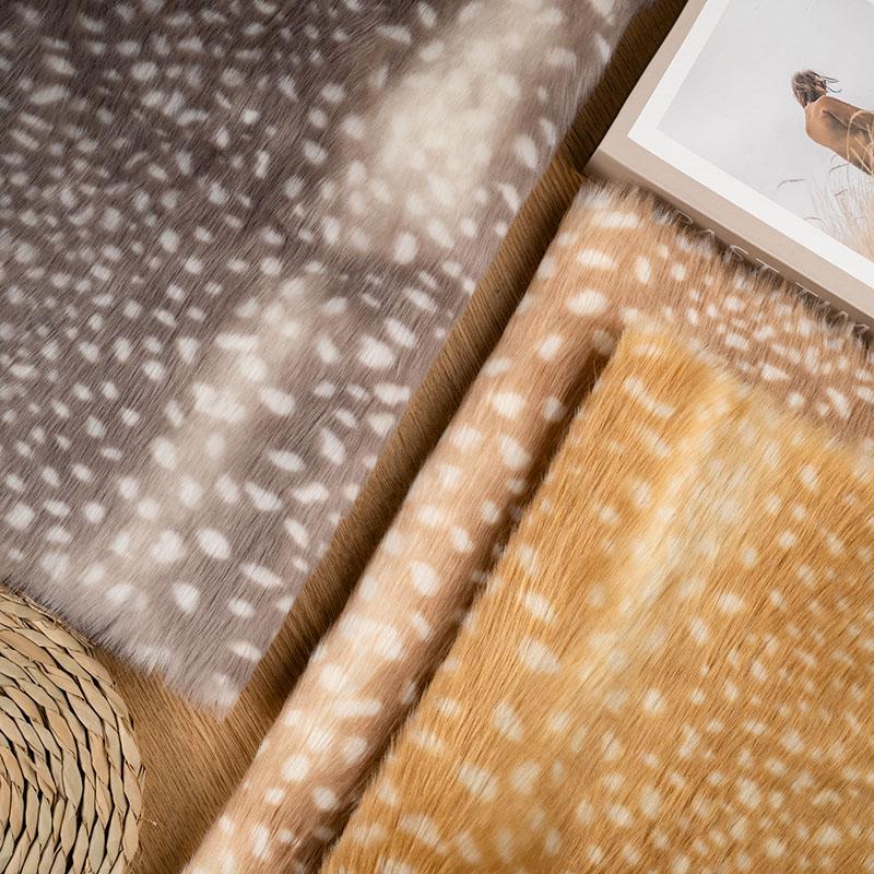 50cm Imitation Deer Spotted Plush Fabric Leopard Print Pattern Short Plush Fabric for Fur Clothing Handmade DIY Material