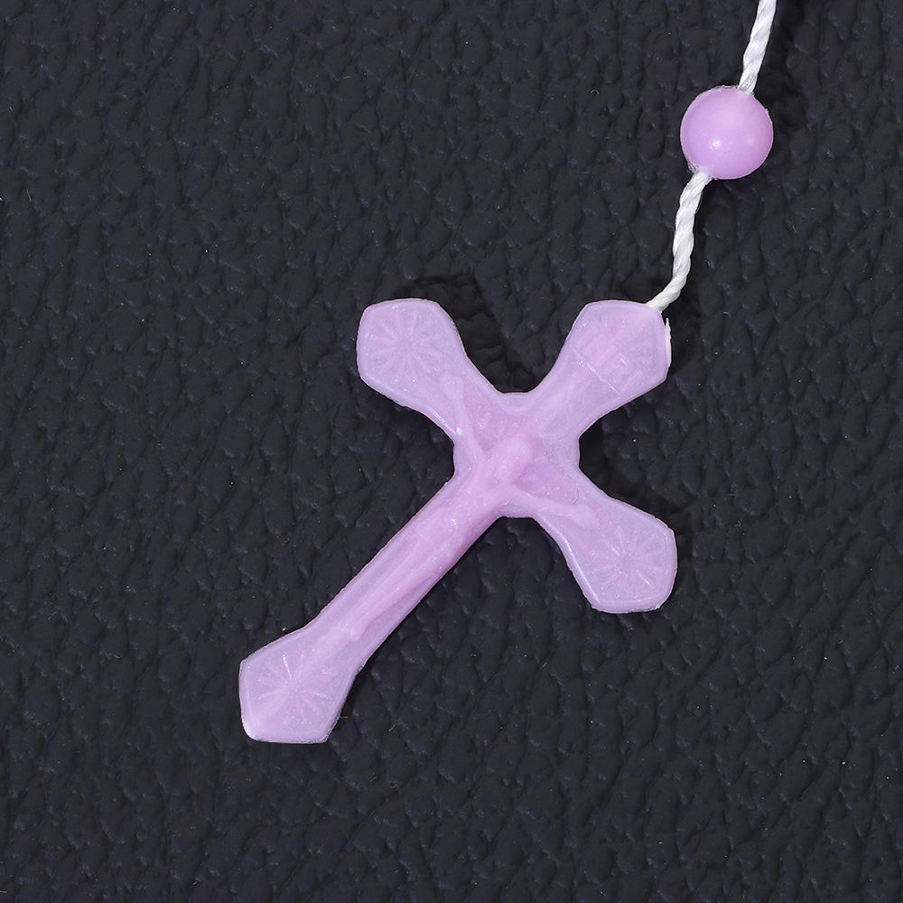 Светящееся католическое пластиковое ожерелье-четки, ожерелье, религиозный светящийся крест