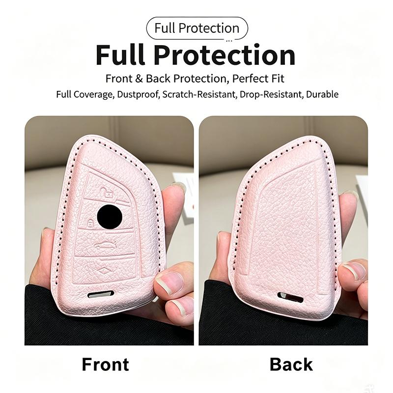 Leather for BMW F20 F10 F20 F30 F80 X1 X3 X5 X6 X7 G20 G30 G01 G02 G05 G11 1 3 5 7 Series Remote Smart Car Key Case Cover Fob