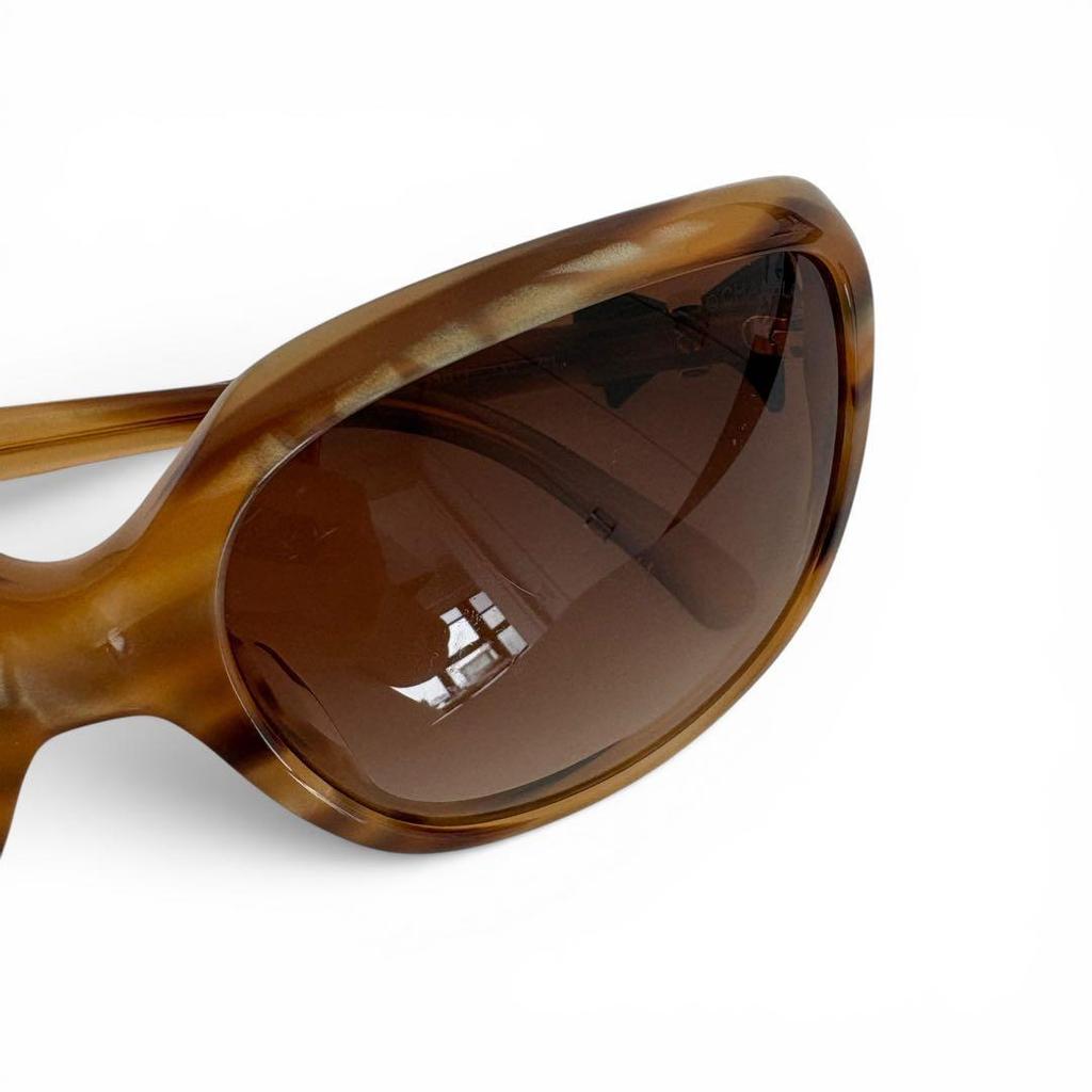 Used CHANEL Sunglasses Coco Mark Ribbon 5170-A Tortoiseshell
