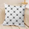 Cute Dog Paw Pattern Cushion Cover Silky Short Plush Invisible Zipper Dustproof Sofa Pillow Case for Home Decor