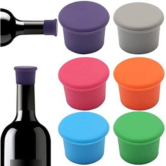 6pcs Random Colors Wine Stoppers Reusable Silicone Corks Wine Glass Beverages Beer Champagne Kitchen Bottles Caps Durable 7