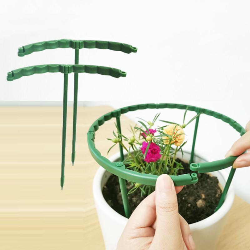 12Pc Plastic Plant Support Pile Frame Greenhouse Arrangement Semicircle Fixed Rod Flower Plant Vine Climbing Bracket Garden Tool