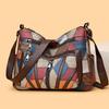 Fashion Middle-aged Mother Bag European and American Retro Stitching Contrast Cross-body Bag Multi-compartment Large-capacity Commuter Shoulder Bag
