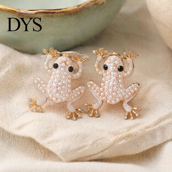 Jewelry Frog for Women, Rhinestone Stud Earrings, Sparkly Cute Sweet Cool Accessories Animal Brooch Pin, Vintage Boho Summer Beach Vacation Statement
