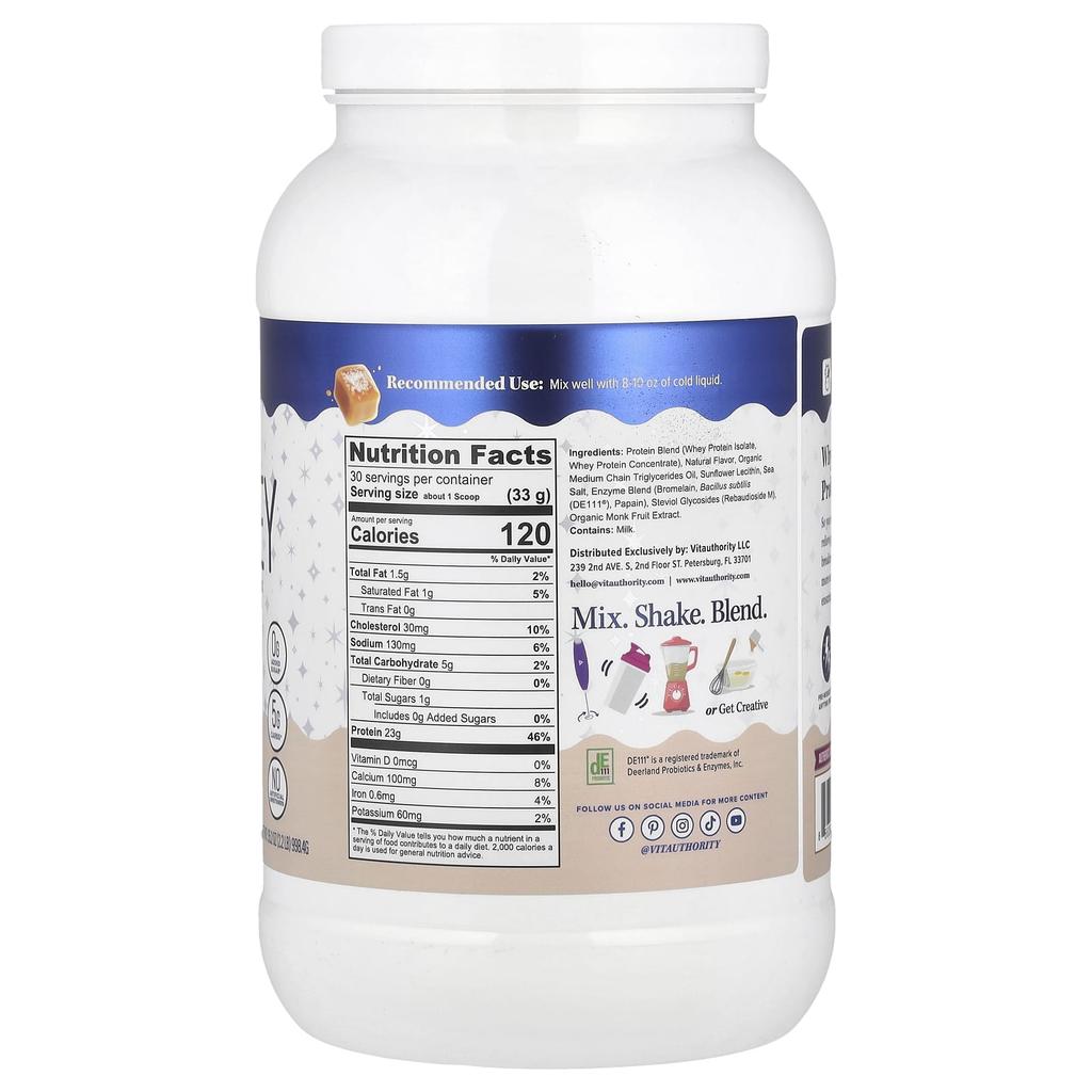 Vita Whey Protein Powder, Salted Caramel, 998.4G (2.2Lb)